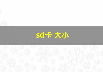 sd卡 大小